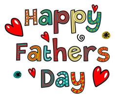 Happy Fathers Day Doodle Text Title Lettering vector