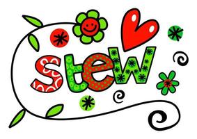 Stew Hand Drawn Doodle Text Title Lettering vector