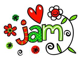 Jam Hand Drawn Doodle Text Title Lettering vector