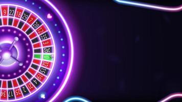 Background with pink neon casino roulette and copy space for your arts vector