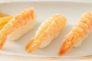 Shrimps sushi or ebi nigiri sushi