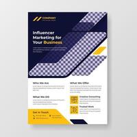 Modern business or corporate flyer design in blue an yellow vector