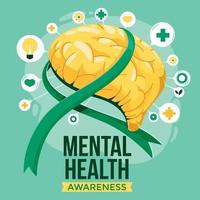 Mental Health Awareness Day Concept vector