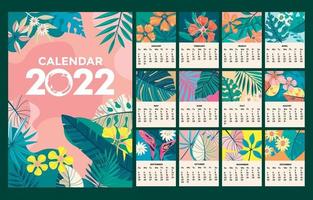 Hermoso calendario 2022 con fondo de naturaleza vector