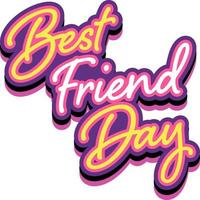 logotipo de letras del día del mejor amigo vector