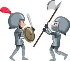 Knight cartoon character on white background vector