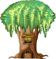 Fantasy huge tree on white background vector