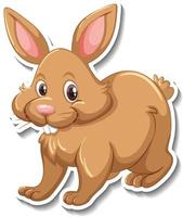 A sticker template of rabbit cartoon character vector