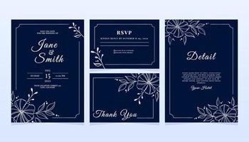 Set of Elegant Floral Wedding Invitation vector