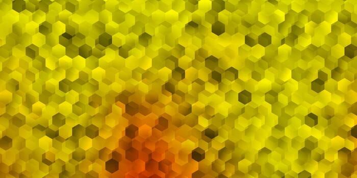 Light yellow vector layout with shapes of hexagons.