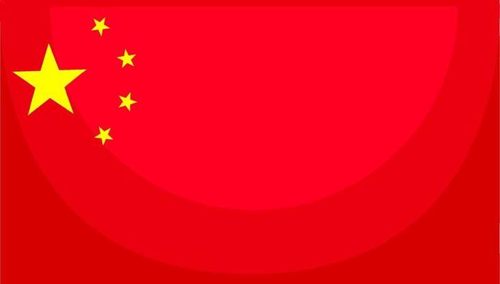 China flag in cartoon style isolated on white background
