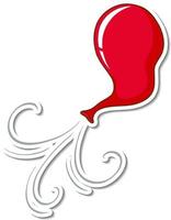 Red balloon without air on white background vector