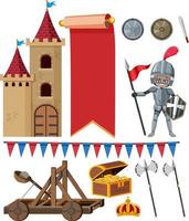 Set of medieval historical objects vector