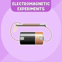 Diagrama infográfico de experimentos electromagnéticos. vector