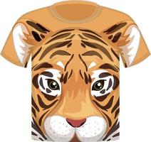 Front of t-shirt with tiger face pattern vector
