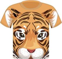 Front of t-shirt with tiger face pattern vector