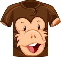 Front of t-shirt with face of monkey pattern vector