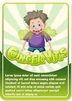 Character game card template with word Ginger Vitis vector