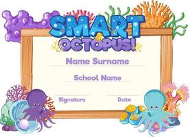 Diploma or certificate template for school kids vector