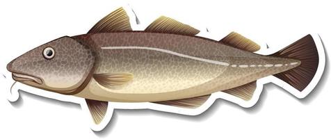 Catfish cartoon sticker on white background vector