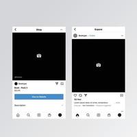 Instagram 2 page 2021 mockup template vector