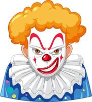 Creepy clown face on white background vector