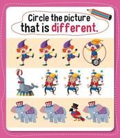 Circle the picture that is different activity for kids vector