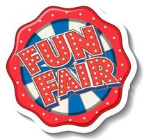 Sticker template with Funfair banner isolated vector