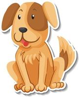 A sticker template of dog cartoon character vector
