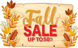 Fall sale banner template vector