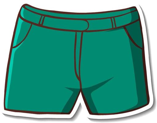 Sticker design with green shorts isolated