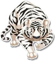 A sticker template of tiger cartoon character vector