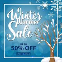 Winter sale banner template vector