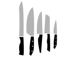 Knife set, cooking set design, knife illustration vector