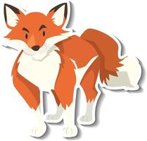 A sticker template of fox cartoon character vector