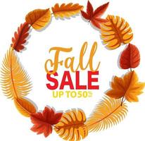 Fall sale banner template vector