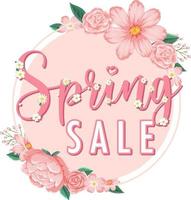 Spring sale banner template vector