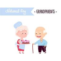 día nacional de los abuelos. adorable abuelo con abuela vector