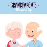 día nacional de los abuelos. adorable abuelo con abuela. vector