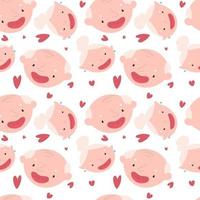 Seamless pattern with smiling faces of grandparents. vector
