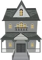 Isolated haunted mansion facade vector