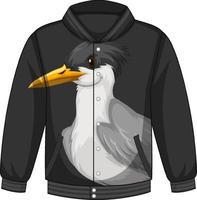 Front of bomber jacket with penguin pattern vector