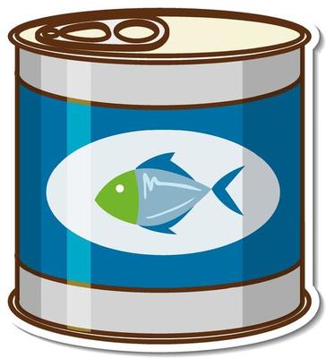 Canned tuna fish cartoon sticker