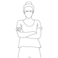 coloring pages - people with mask character illustrations vector