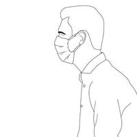 coloring pages - people with mask character illustrations. vector