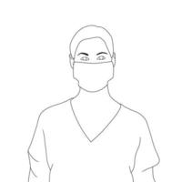 coloring pages - people with mask character illustrations. vector