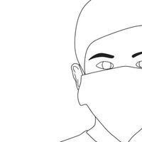 Coloring Pages - Hand drawn illustrations of people in mask, vector