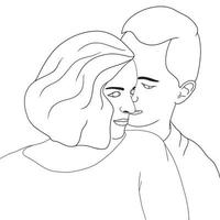 coloring pages couple having a beautiful time, cute moment vector