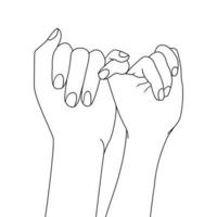 Coloring Pages - finger locked pinky promise, promise gesture, vector