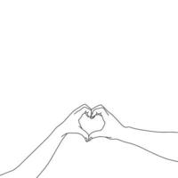 Coloring Pages - A couple making heart with hand - flat illustration vector
